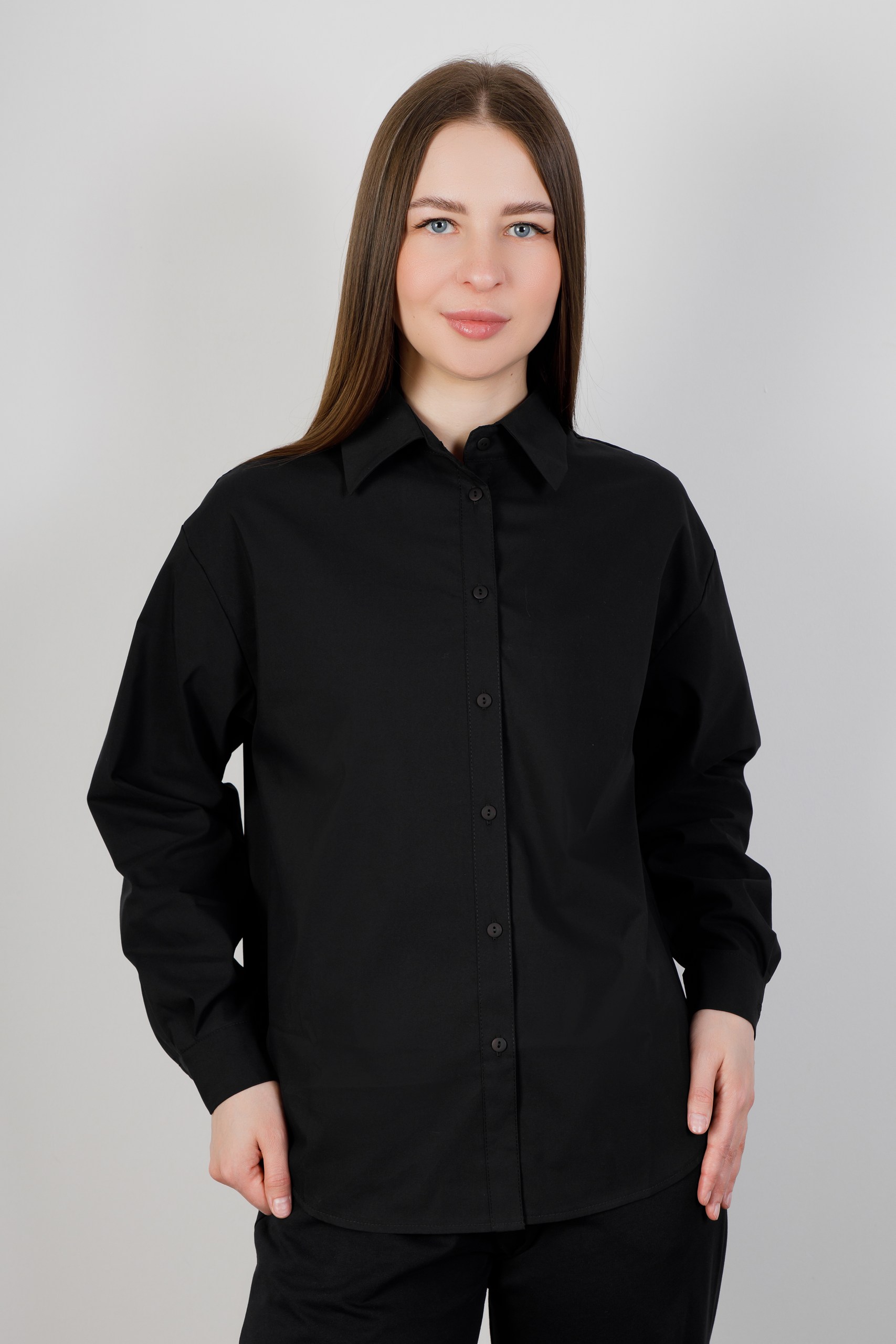 картинка Блузка женская «Августа» (черный) от магазина Одежда+