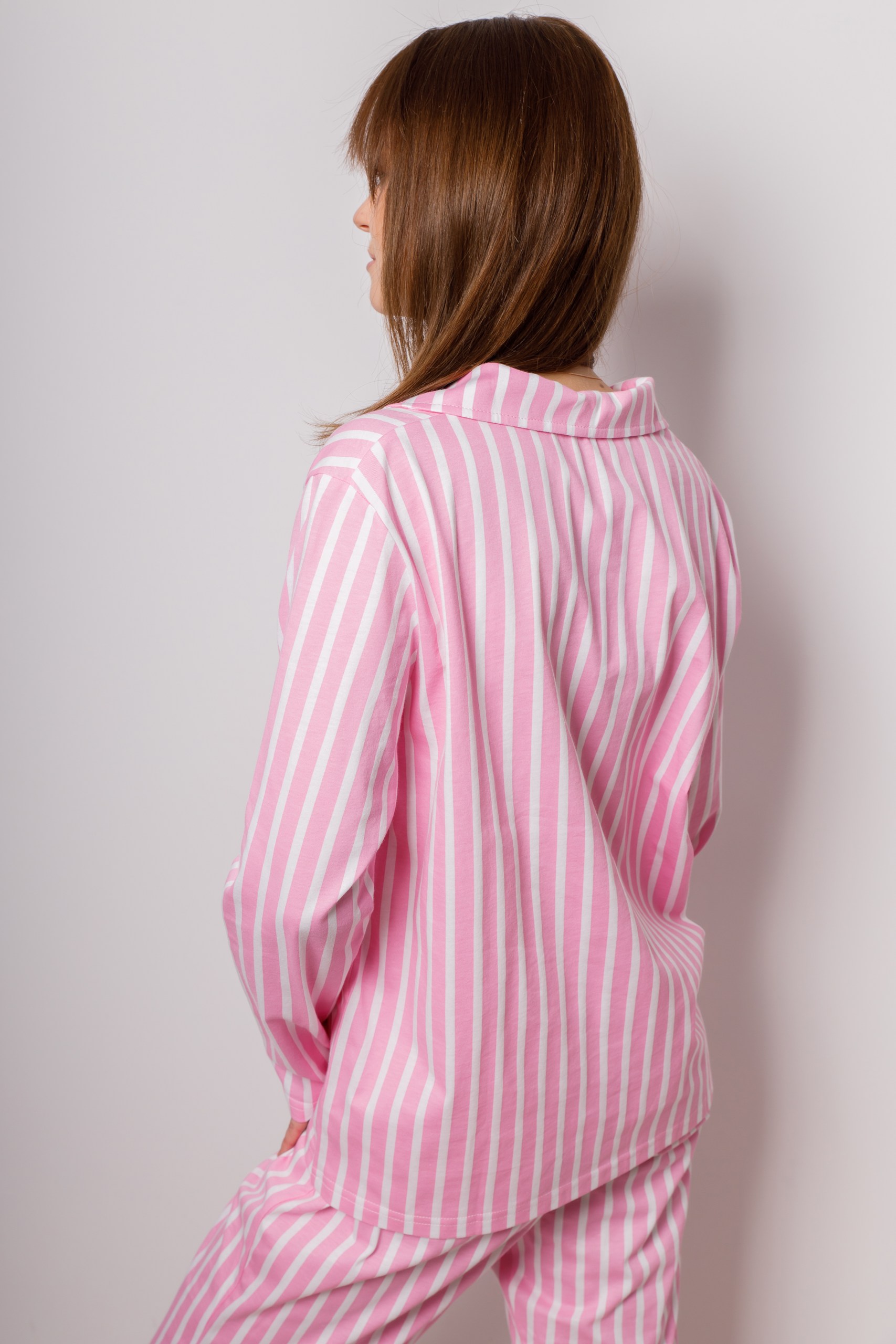 картинка Пижама женская «Люси-цвет» (белая полоска на розовом фоне)  от магазина Одежда+