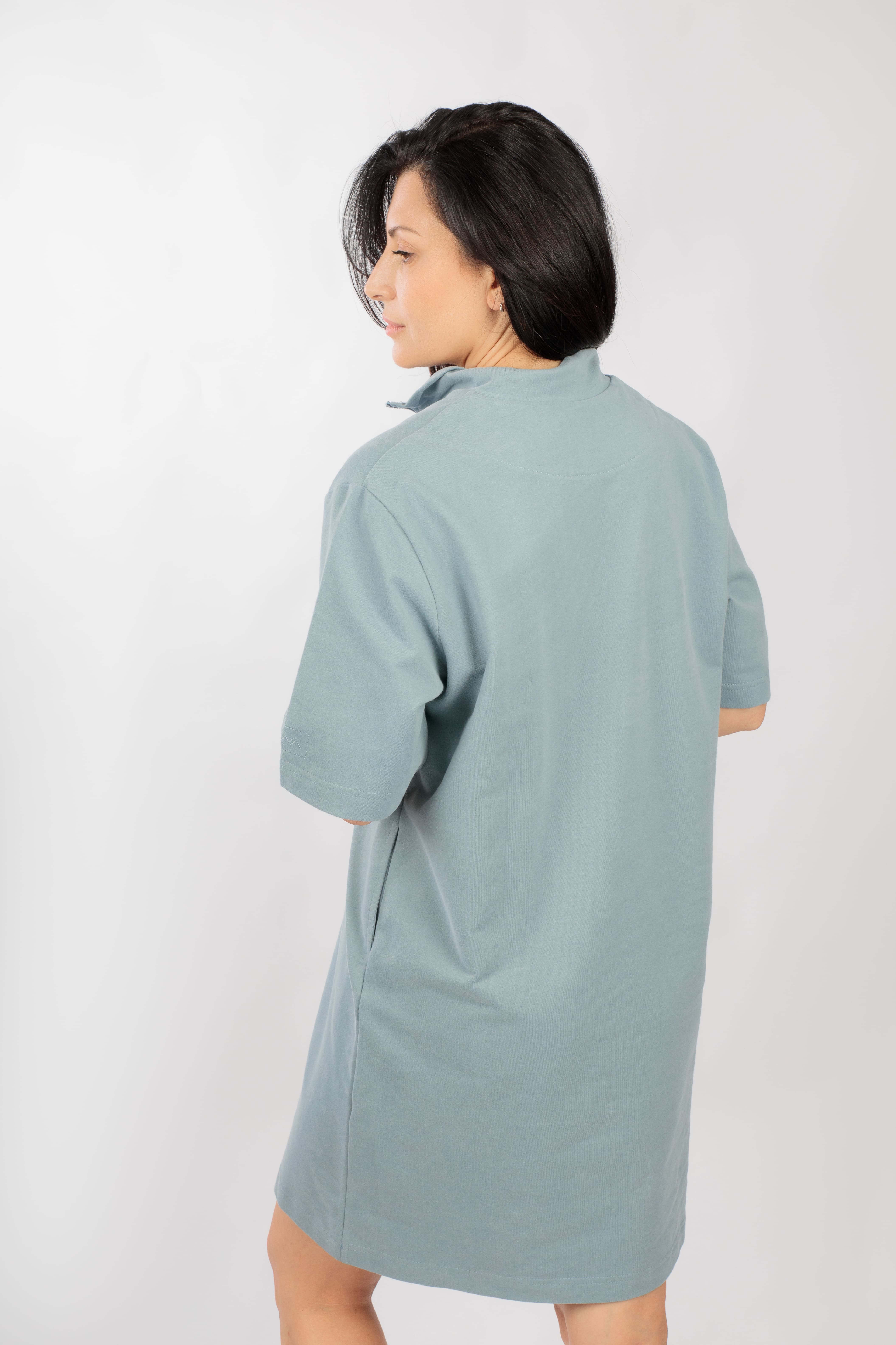 картинка Платье «Нелли» (серо-мятный)   от магазина Одежда+