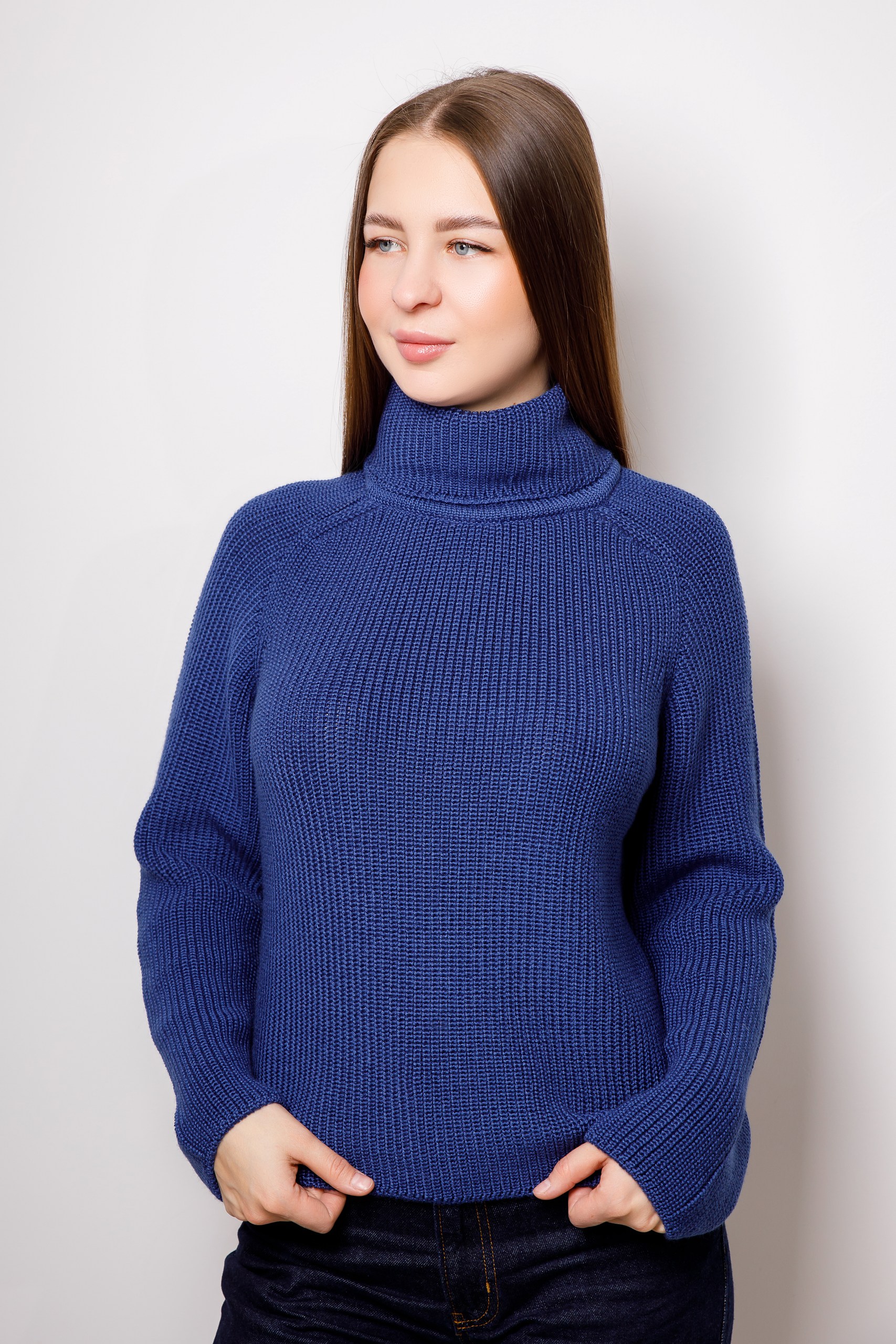 картинка Свитер женский «Сатин» (сумеречный синий) от магазина Одежда+