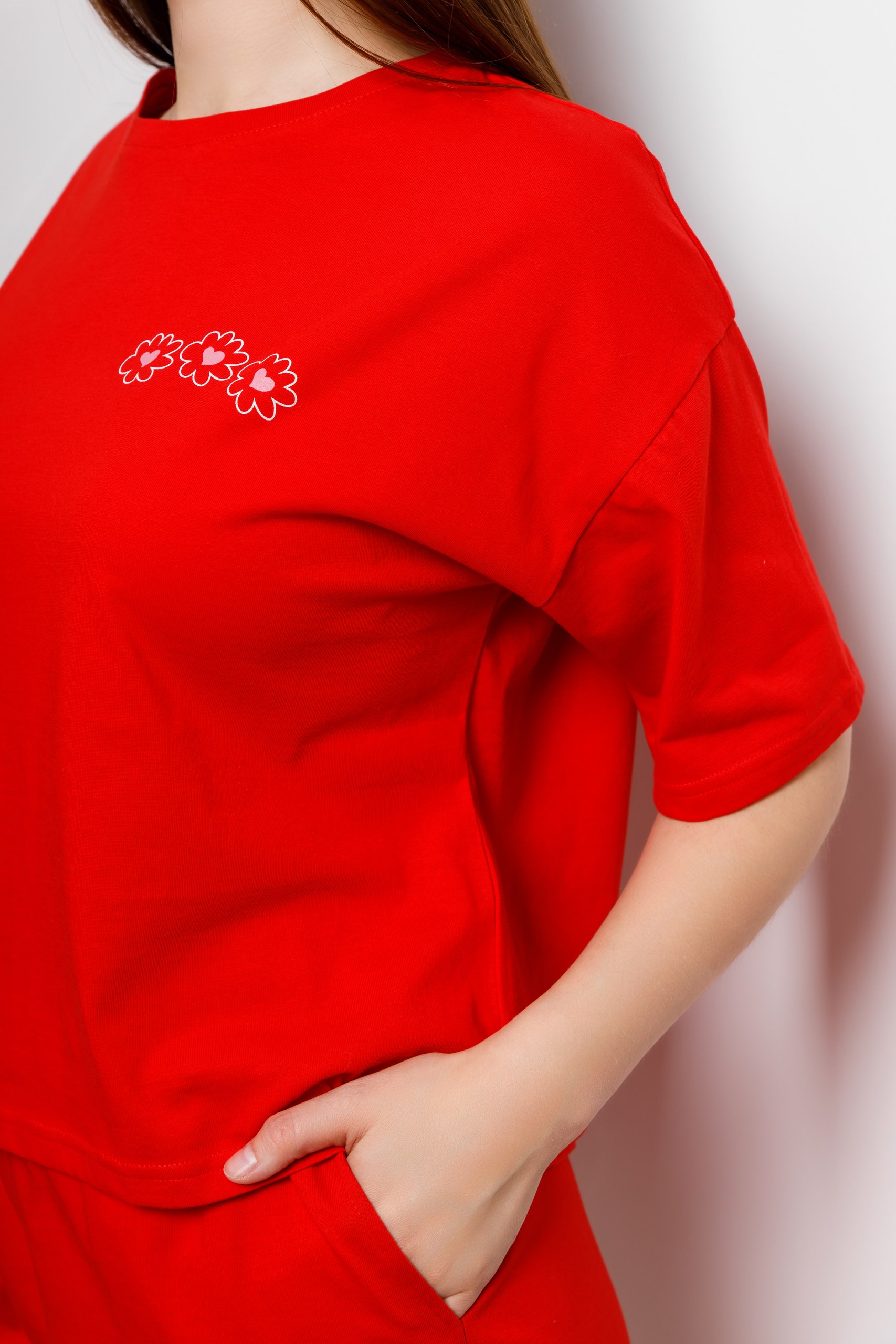 картинка Комплект домашний женский «Инима» (красный) от магазина Одежда+