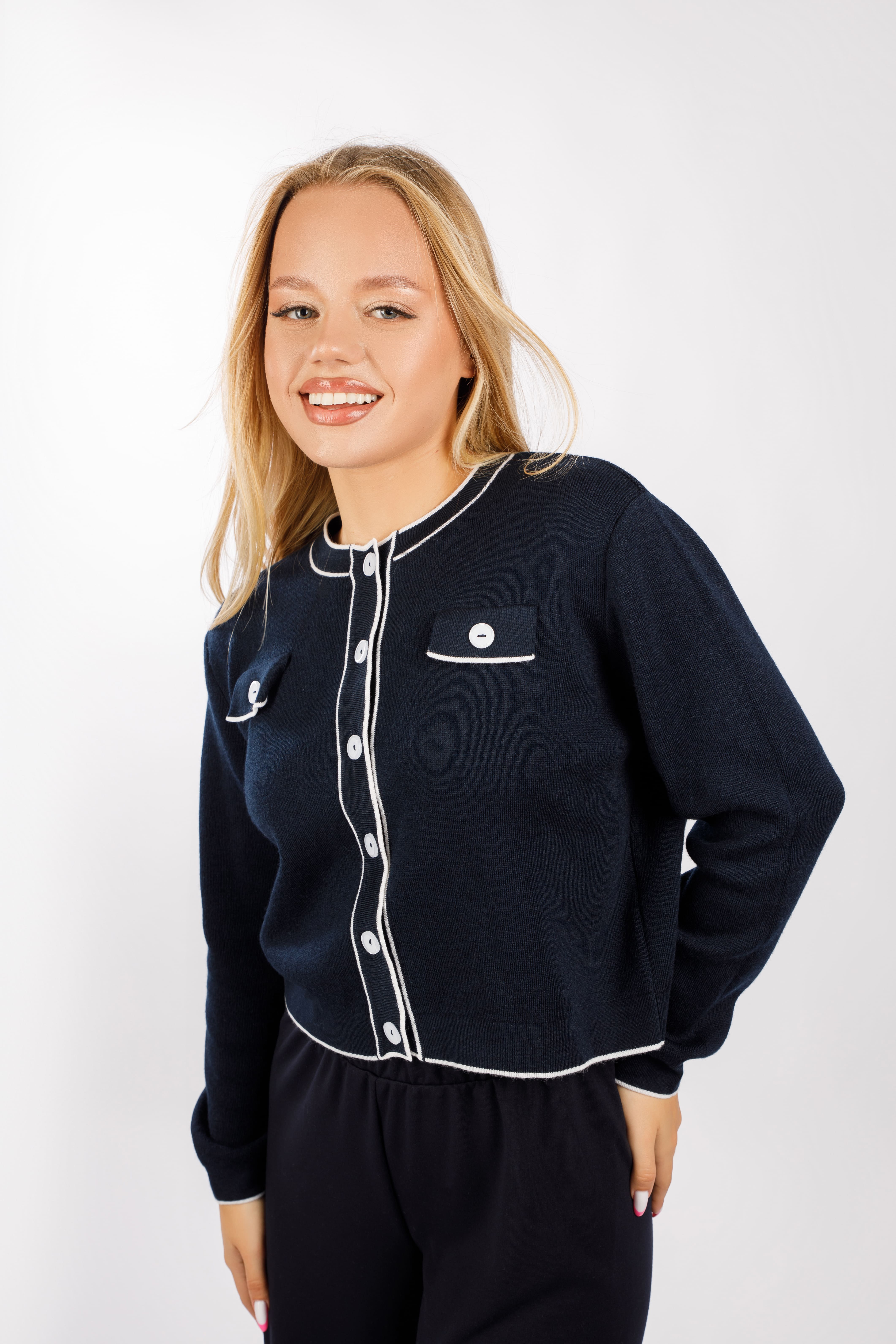 картинка Жакет женский «Шанель» (темно-синий) от магазина Одежда+