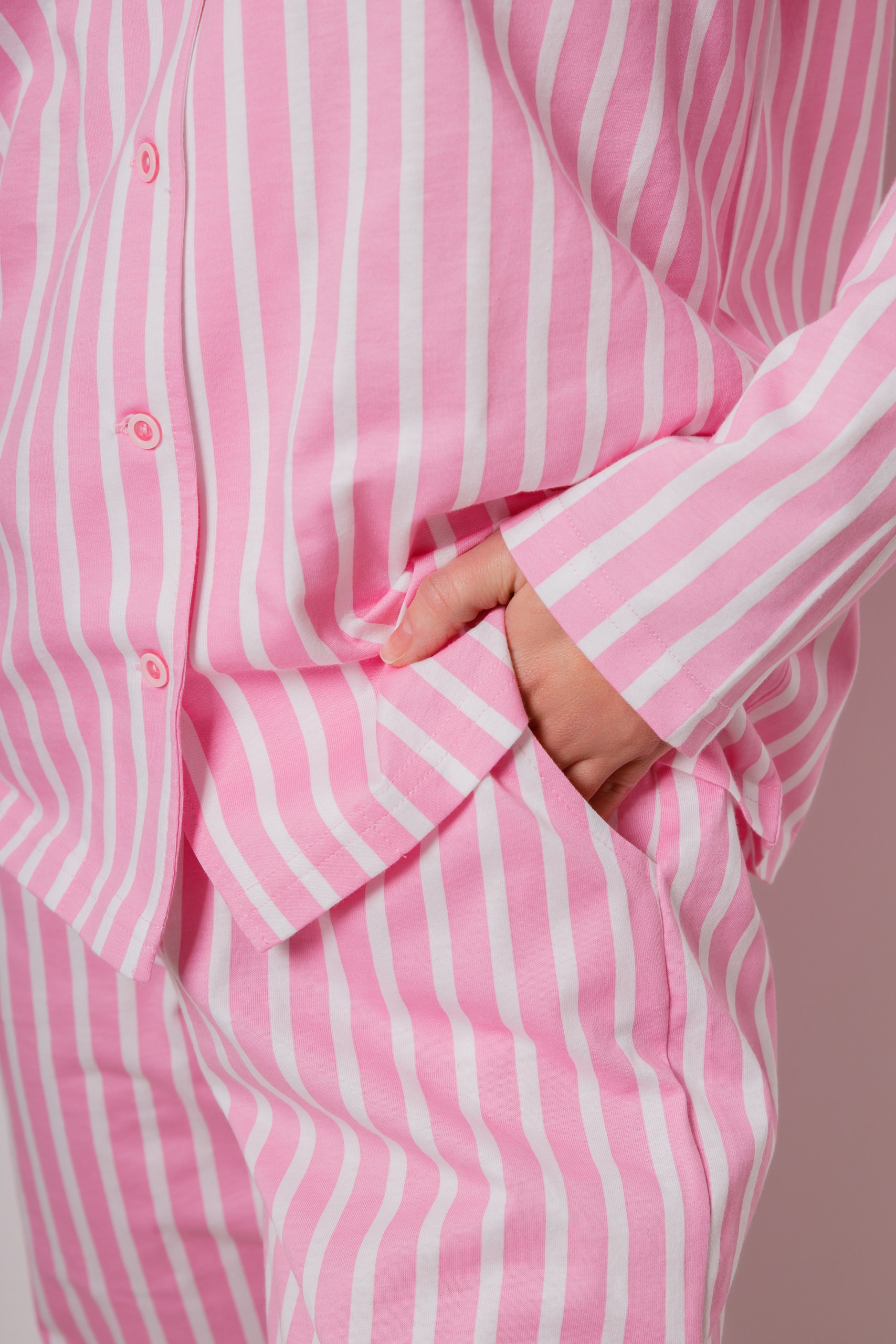 картинка Пижама женская «Люси-цвет» (белая полоска на розовом фоне)  от магазина Одежда+