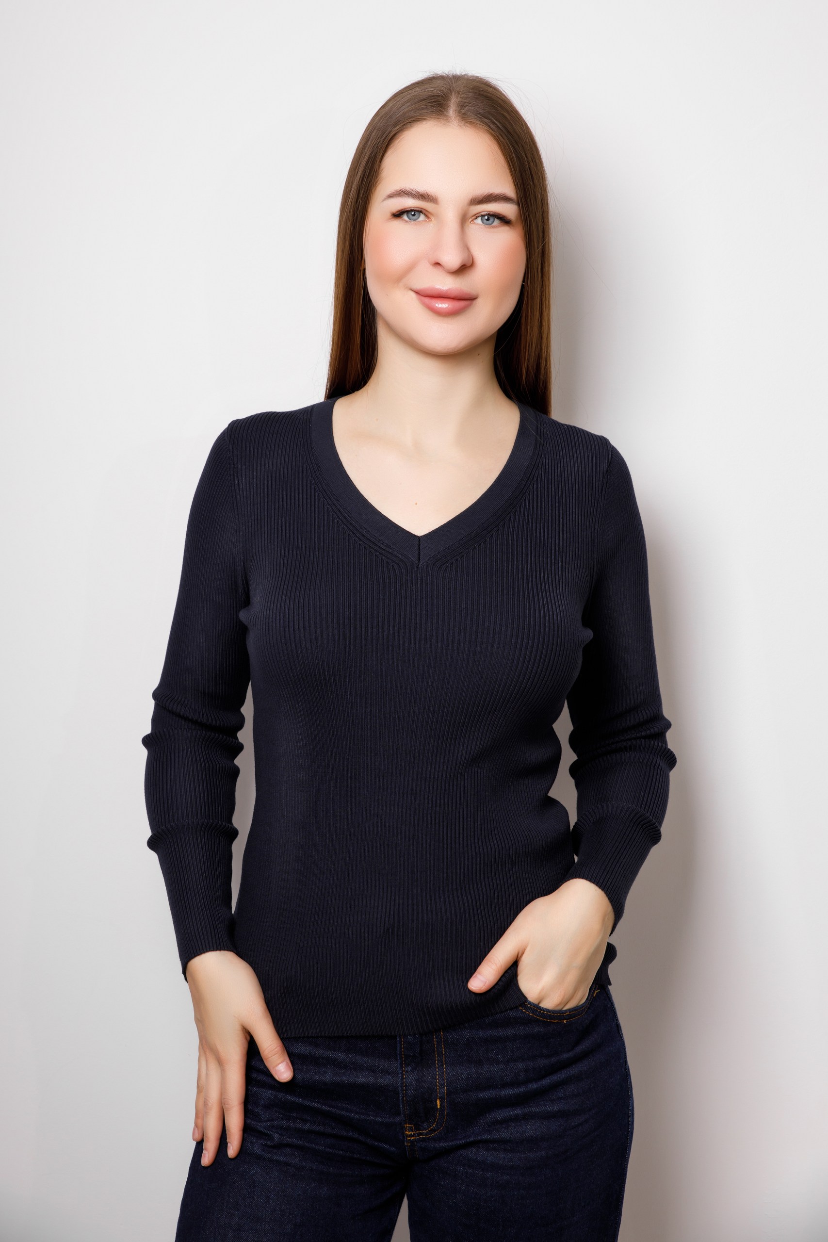 картинка Джемпер женский «Беата» (темно-синий) от магазина Одежда+