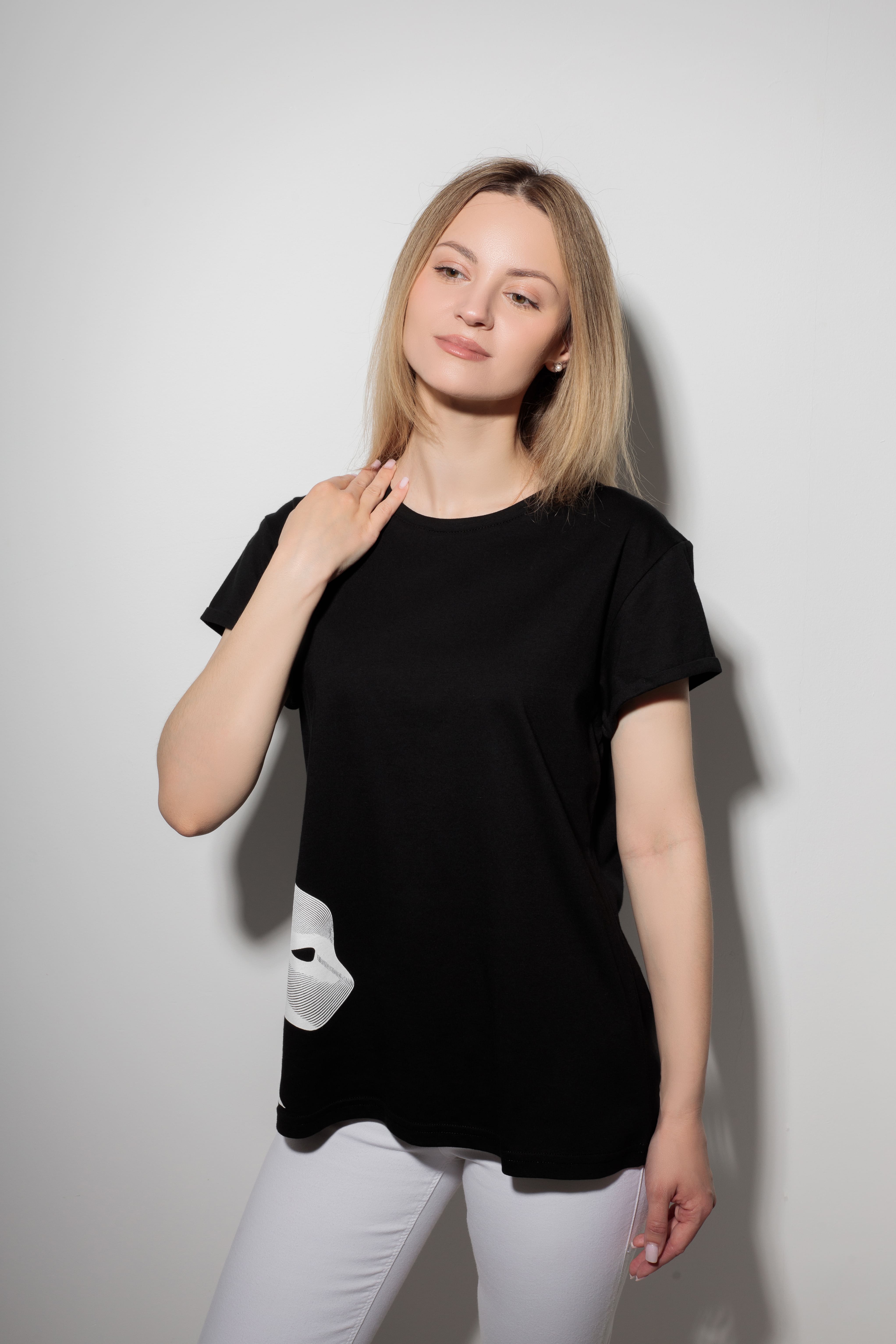 картинка Джемпер женский "Фанти" (черный с котом) от магазина Одежда+