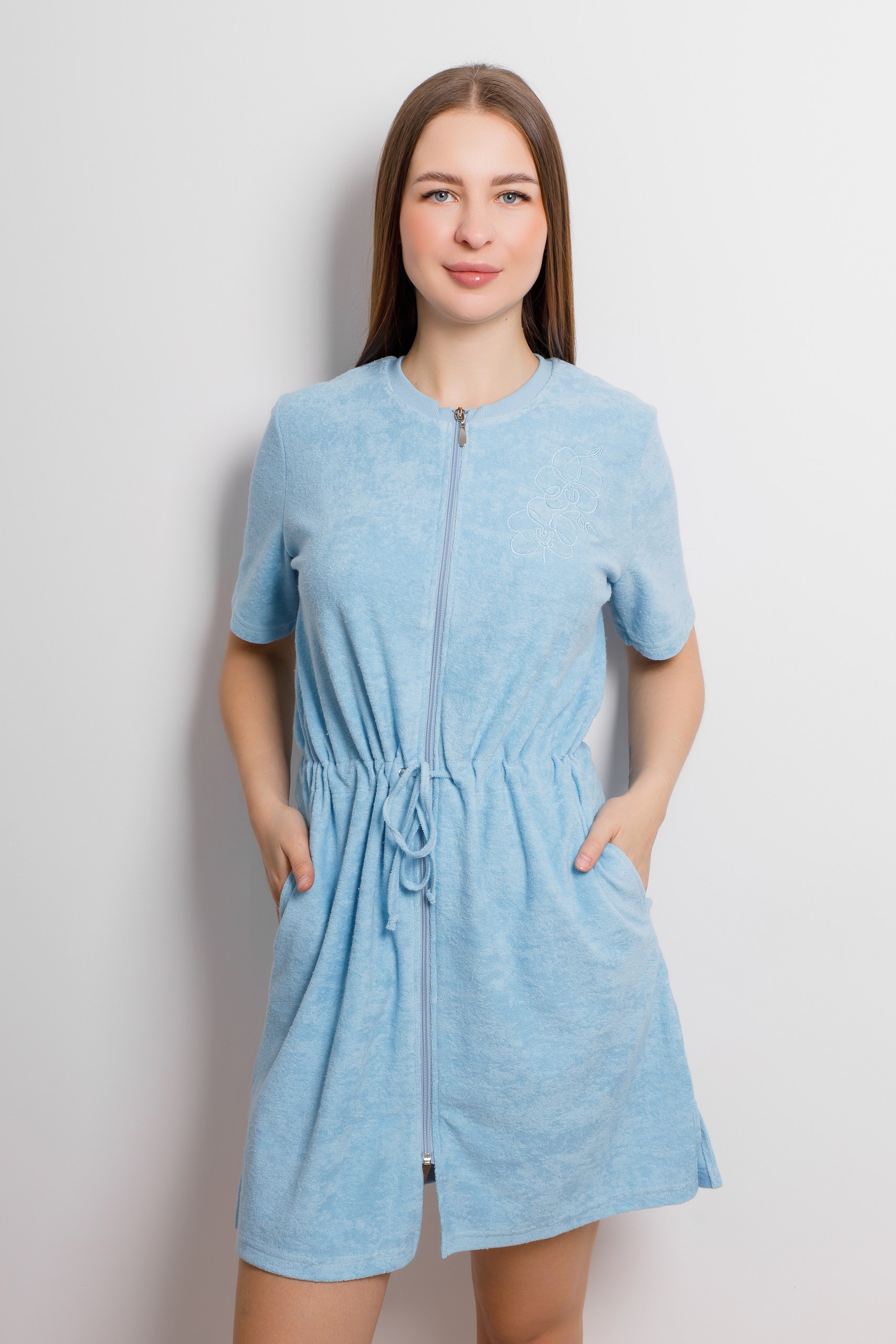 картинка Халат женский «Эвия» (светло-голубой) от магазина Одежда+