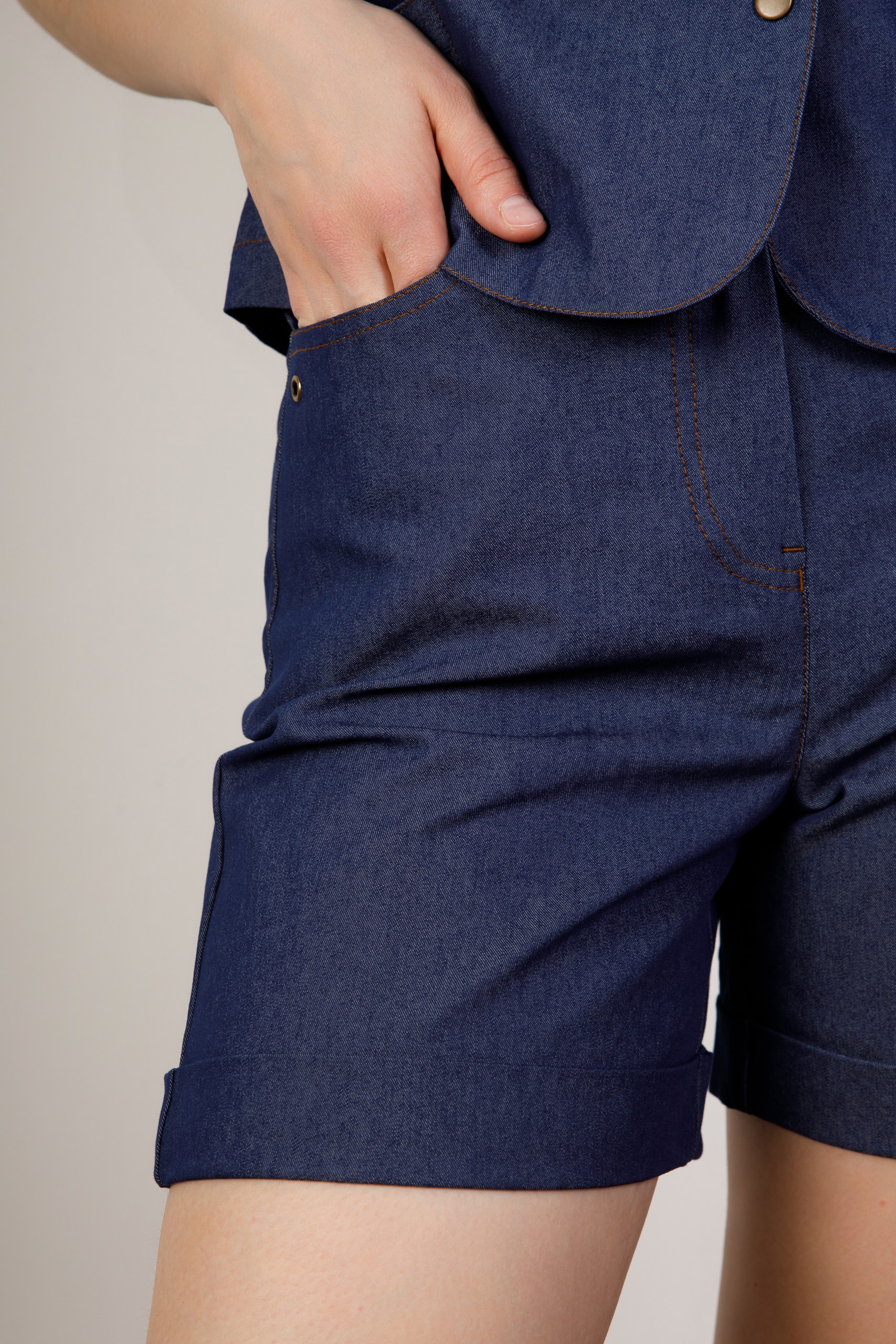 картинка Шорты женские «RIOT-джинс» (темно-синий) от магазина Одежда+