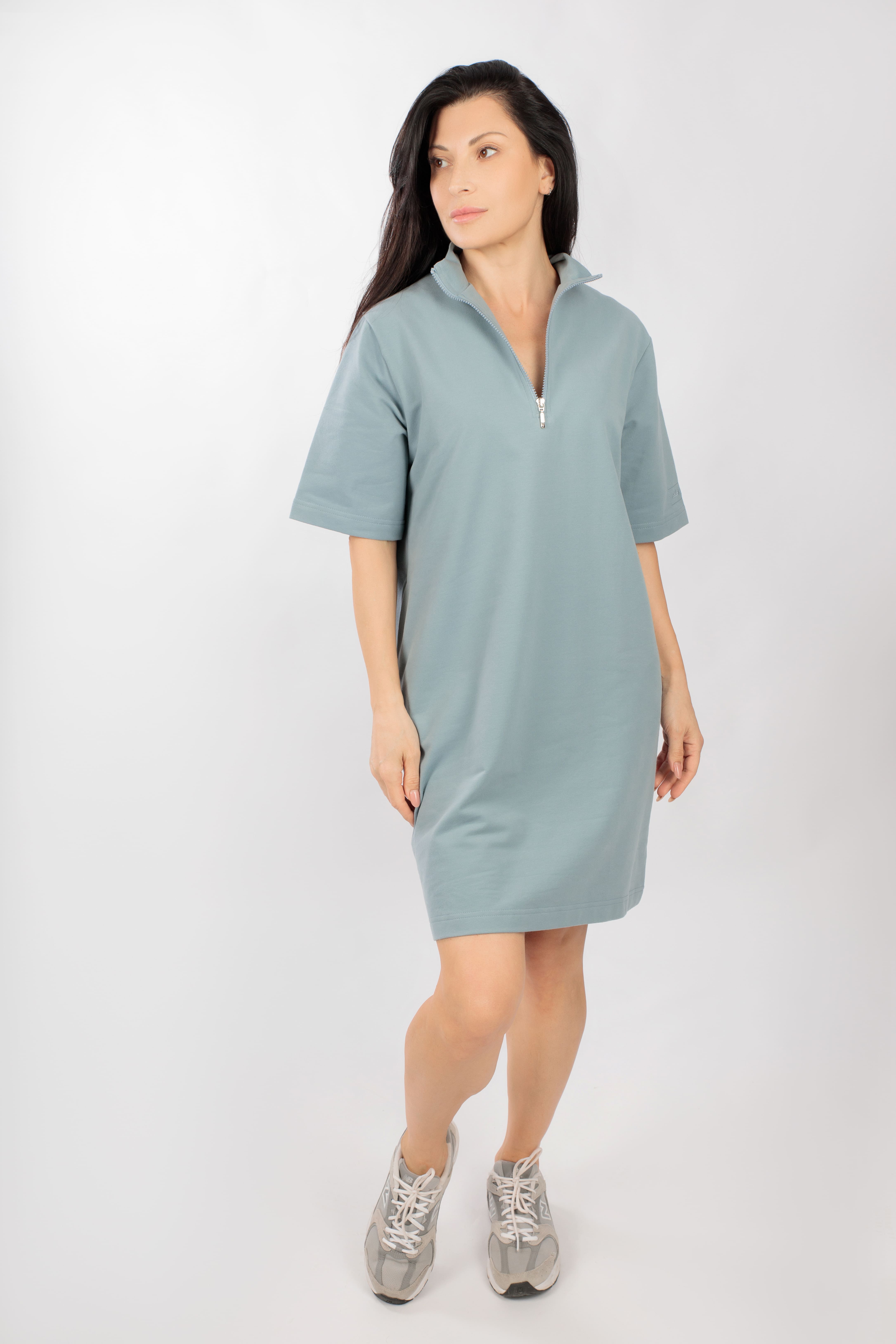 картинка Платье «Нелли» (серо-мятный)   от магазина Одежда+