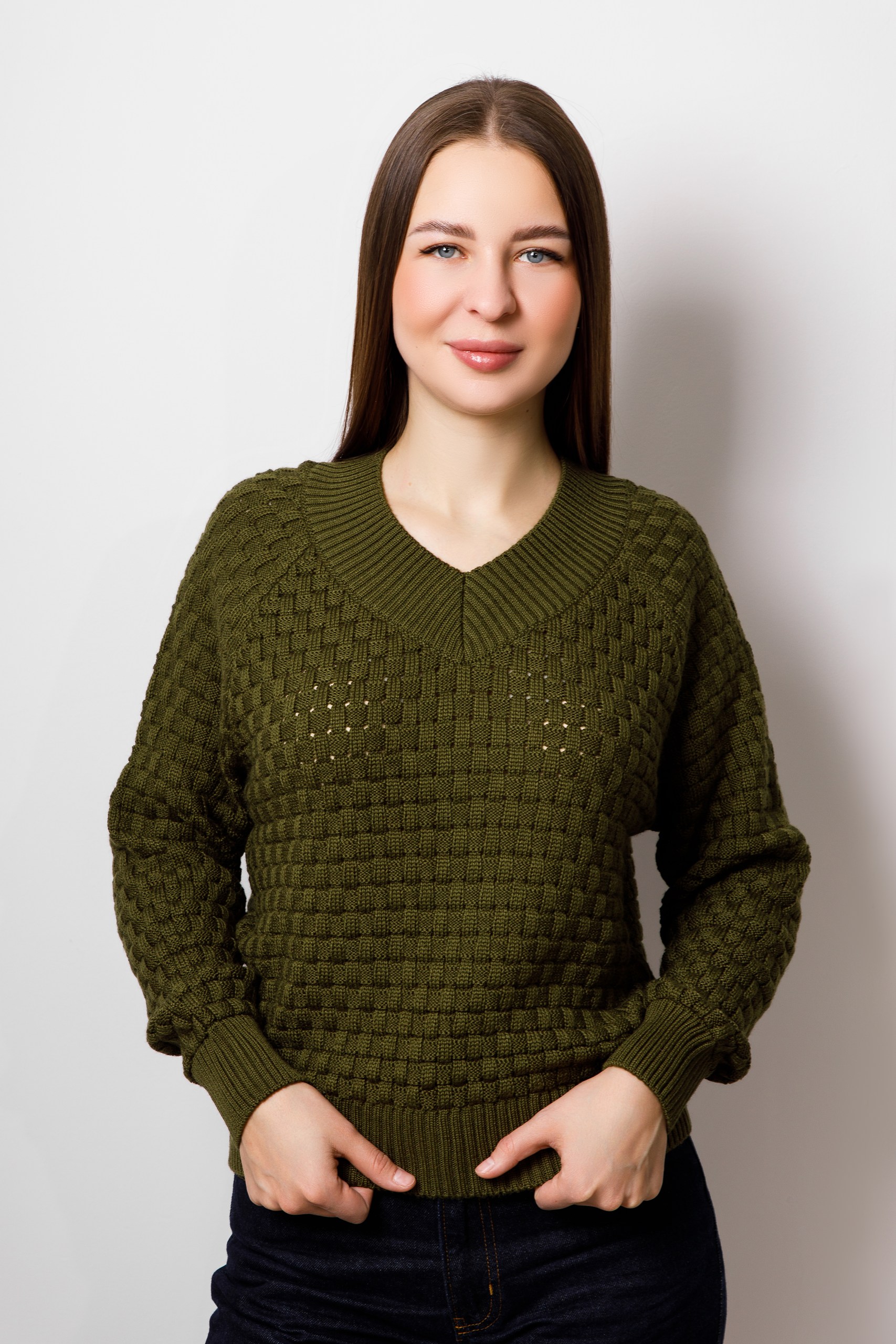 картинка Джемпер женский "Азалия" (оливковый) от магазина Одежда+