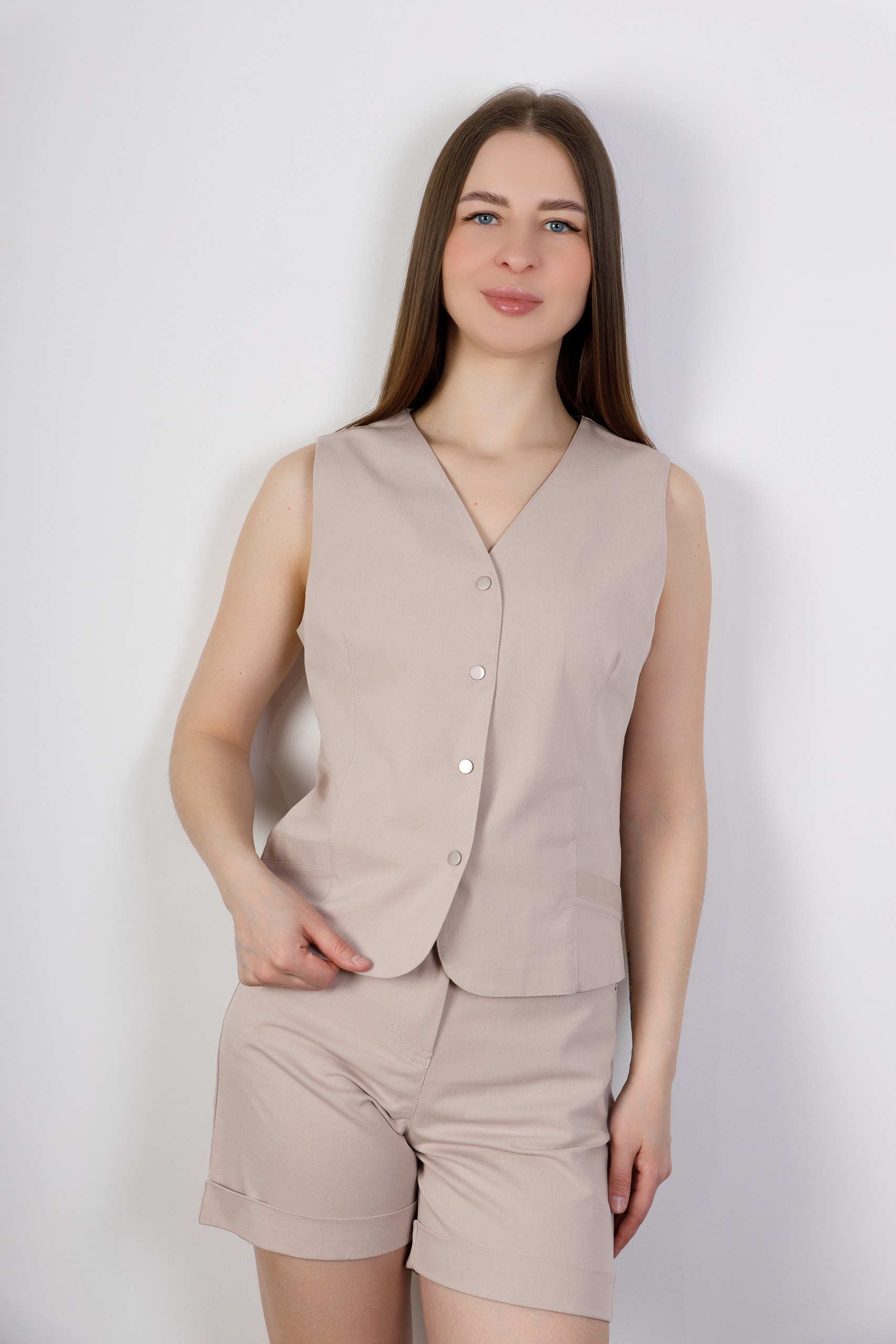 картинка Шорты женские «RIOT-джинс» (бежевый) от магазина Одежда+